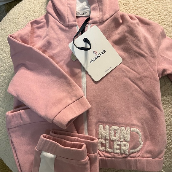 NET Moncler girls pink sweatsuit set - size 12-18 mo - Picture 5 of 6